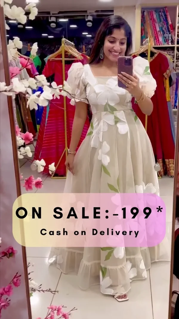 Floral Gown For Girls - Image 3