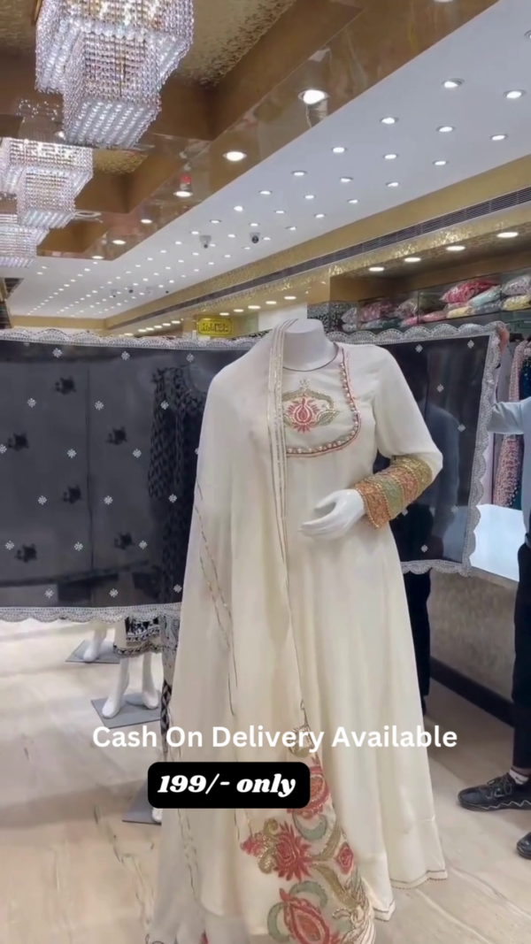 Printed Rayon Blend Stitched Anarkali Gown