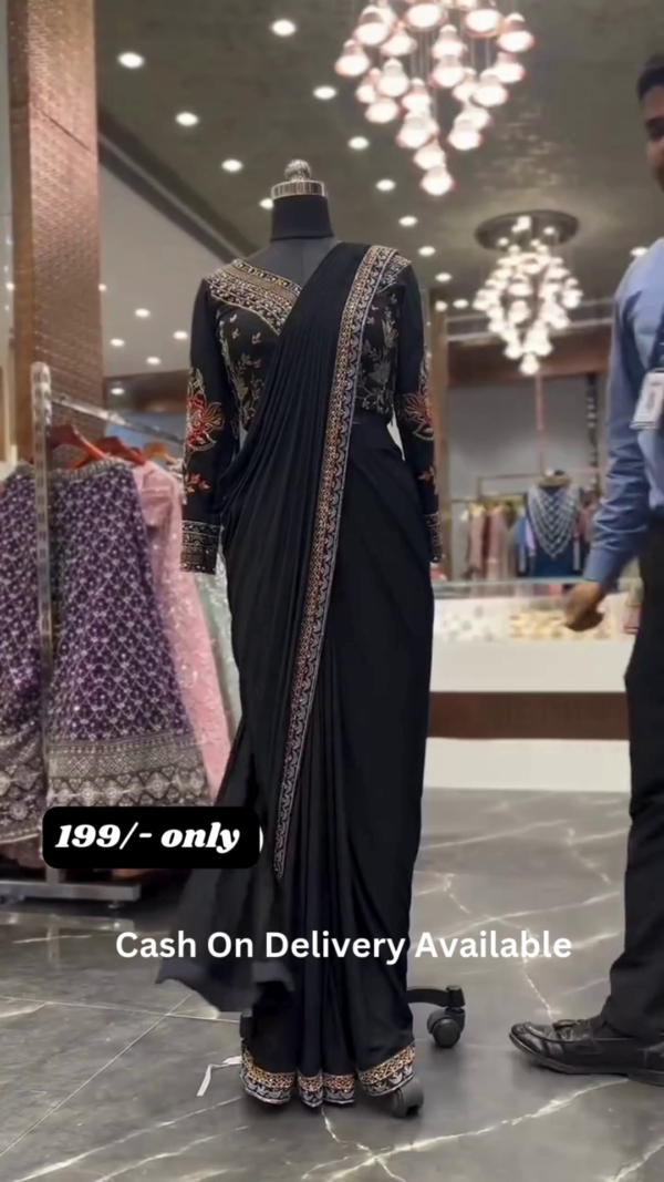 Soft Georgette With Embroidery Lace Border saree