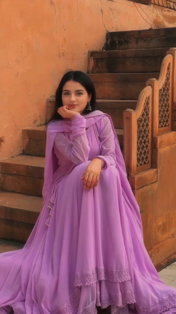 MAUVE ANARKALI SUIT SET