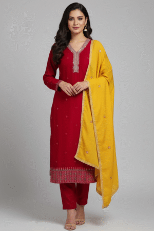 Trending & Latest Viscose Silk Kurti with Dupatta and Bottomwear – Beautiful Embroidery, Sequin Work