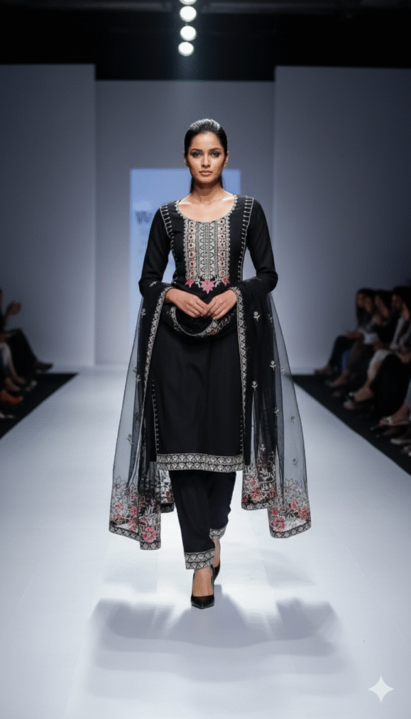 Women’s Party Wear Floral Embroidered Cotton Suit – Elegant & Comfortable Ethnic Wear for Every Occasion