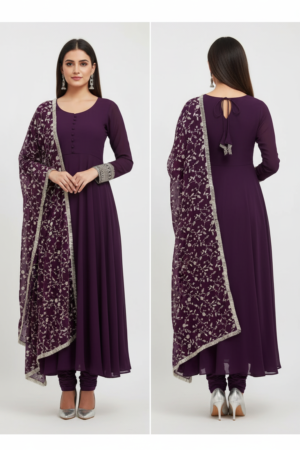 Anarkali Gown with Dupatta Set – Affordable Festive Dress for Women