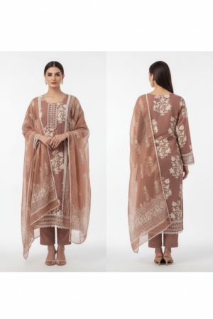 Women Pink Ethnic Motifs Embroidered Kurta with Palazzos & Dupatta
