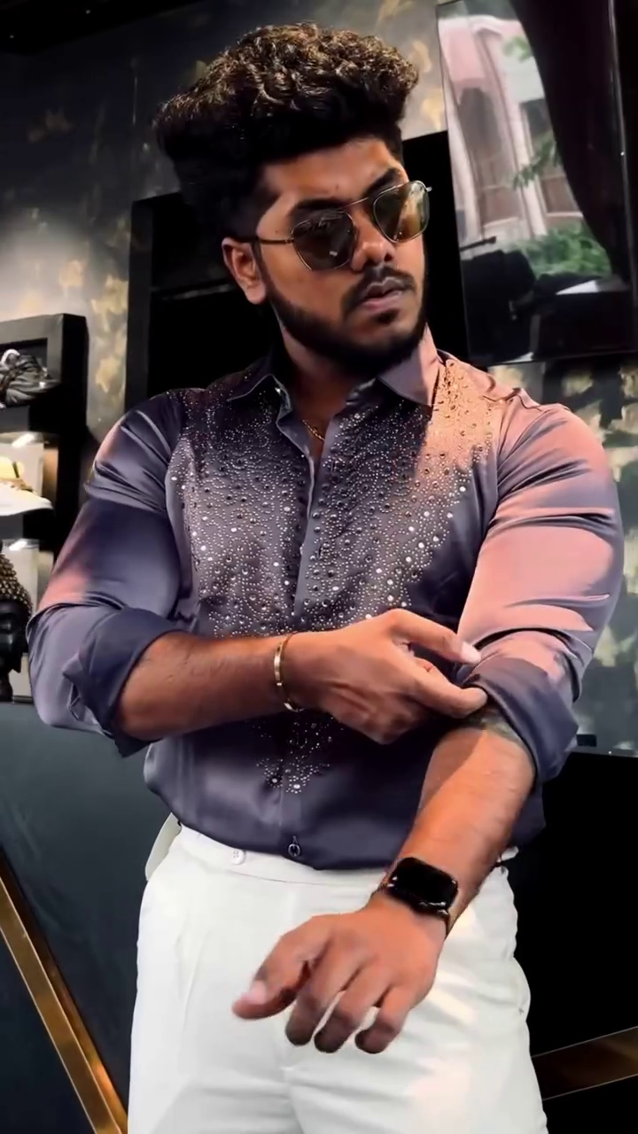 Crystal-Embellished Luxury Dress Shirt - Image 8