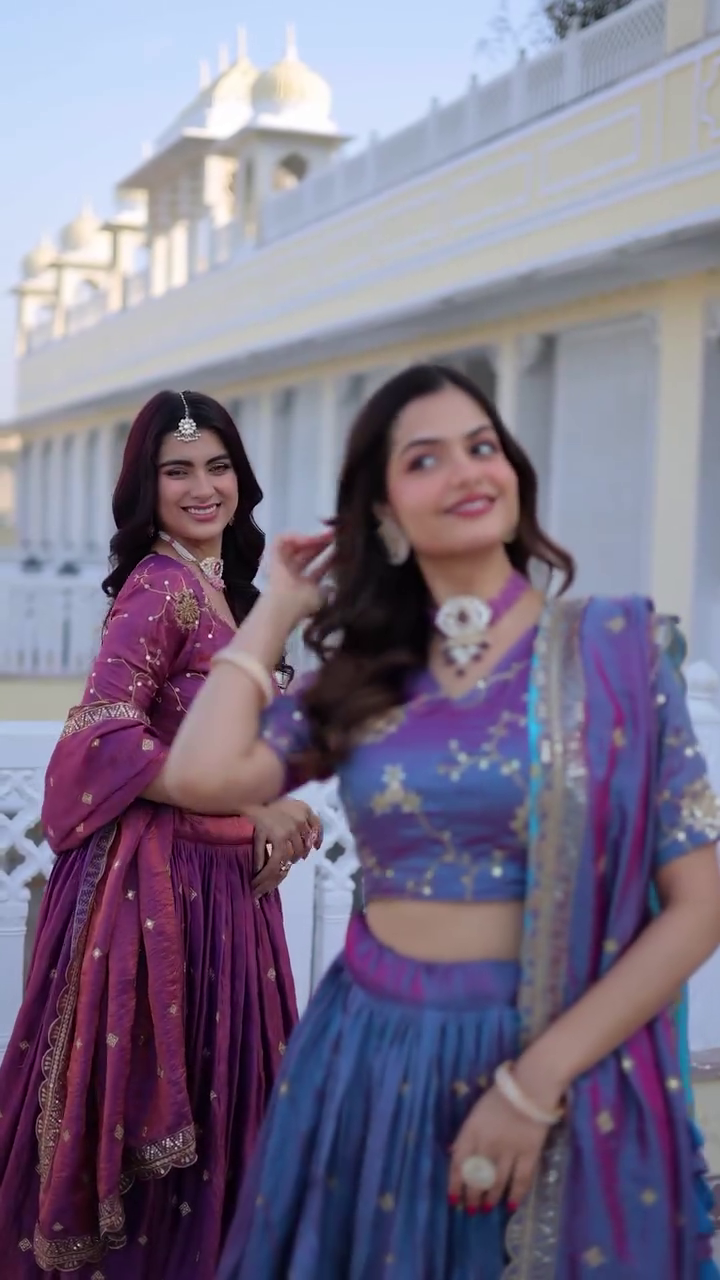 SILK LEHENGA CHOLI WITH ZARI EMBROIDERED WORK B - Image 12