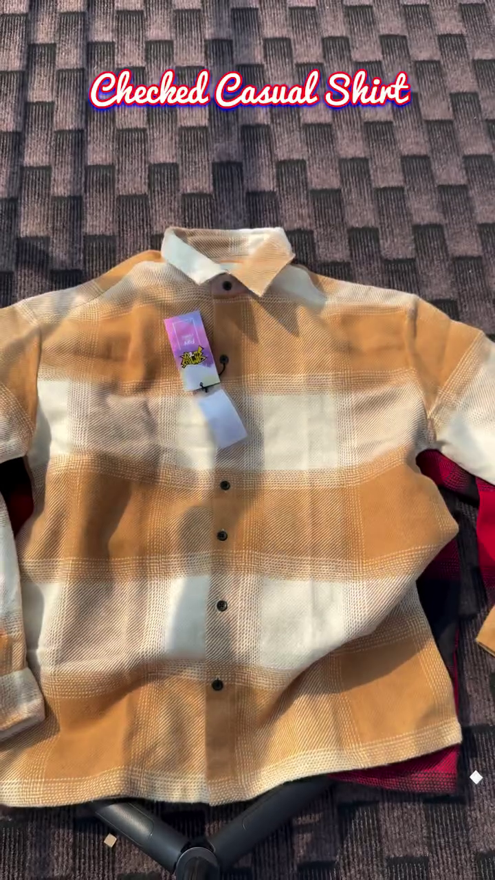 Men Comfort Oversized Fit Buffalo Checked Spread Collar Cotton Casual Shirt