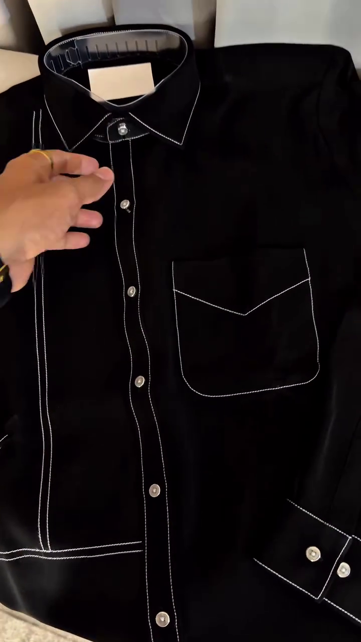 Men Black Regular Fit Solid Casual Over Shirt - Image 7