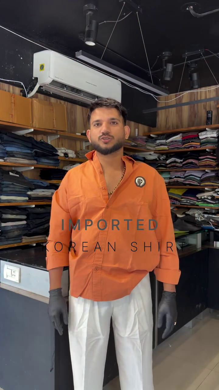 Men Orange Comfort Regular Fit Cotton Casual Shirt