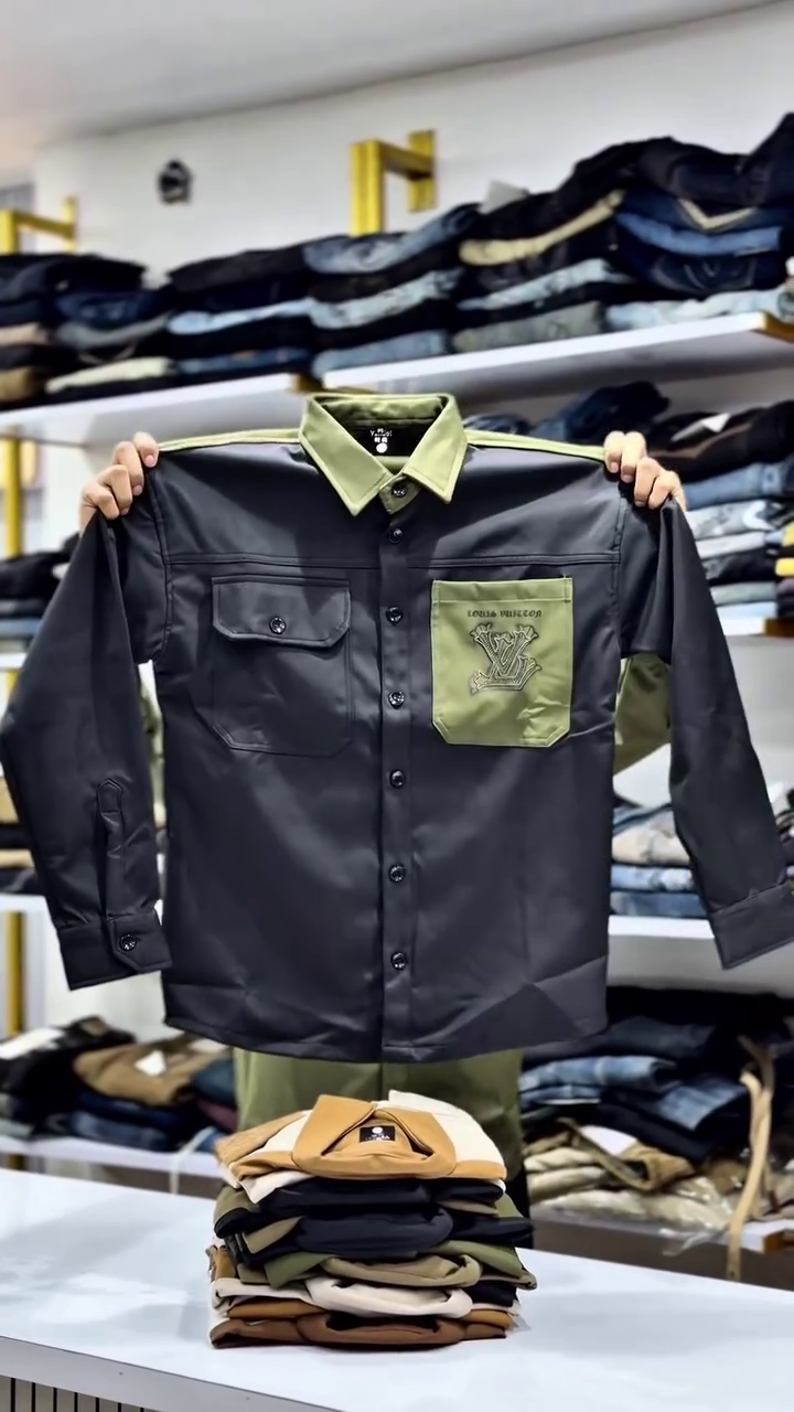 Men Casual Brown V-Shaped Front Yoke Shirt - Image 15