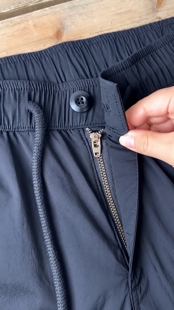 Men’s Black Elastic Waist Smart Casual Stretch Trousers - Image 5